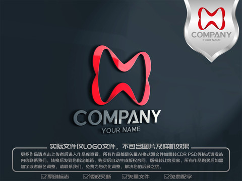 MH字母絲帶logo