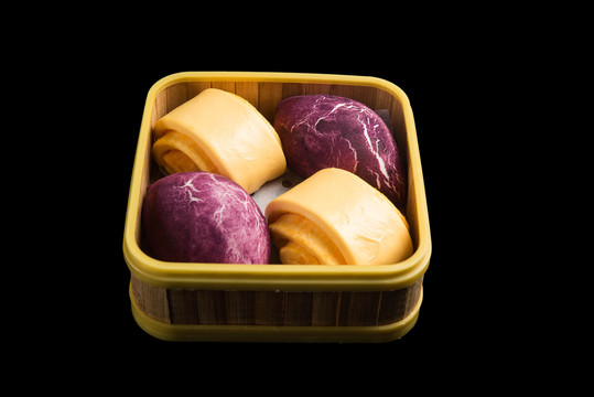 甘笋馒头拼紫薯包