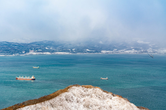 日本函馆立待岬景区自然风光