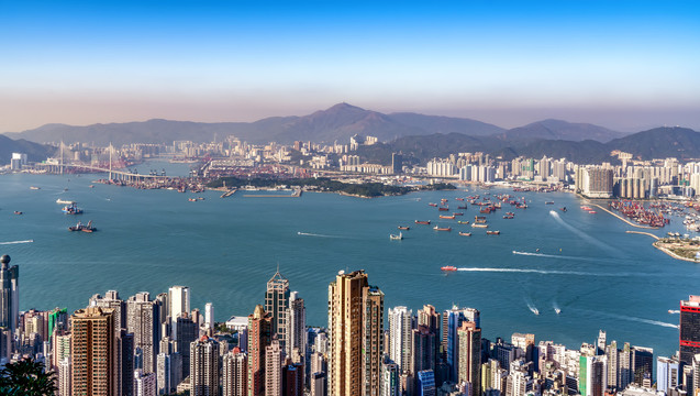 香港维多利亚港全景