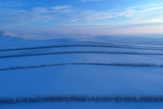 雪域雪原暮色