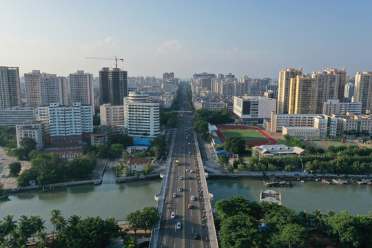 海南海口人民桥航拍