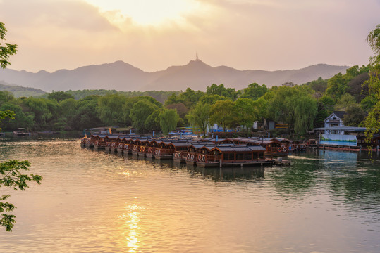 杭州西湖茅家埠景区游船码头