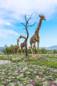 北京世界园艺博览会根雕长颈鹿