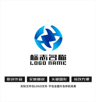 FZH字母标志旋转logo