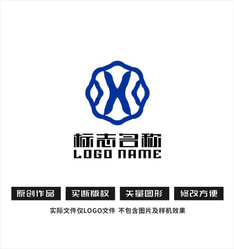 X字母标志科技logo