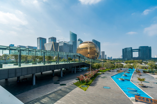 杭州现代建筑背景