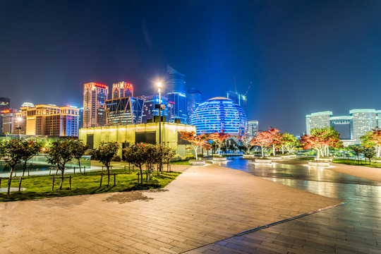 杭州钱江新城夜景