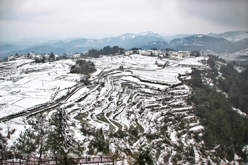 高坡雪天