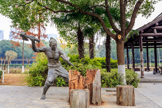 南京宝船厂遗址公园古代劳动塑像