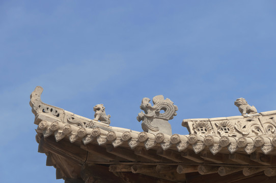中式老建筑屋顶装饰