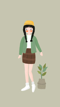 小女孩原創(chuàng)插畫(huà)