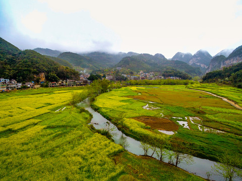 航拍广南坝美风景区