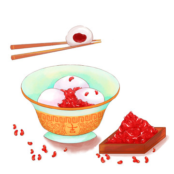 水彩元宵節(jié)