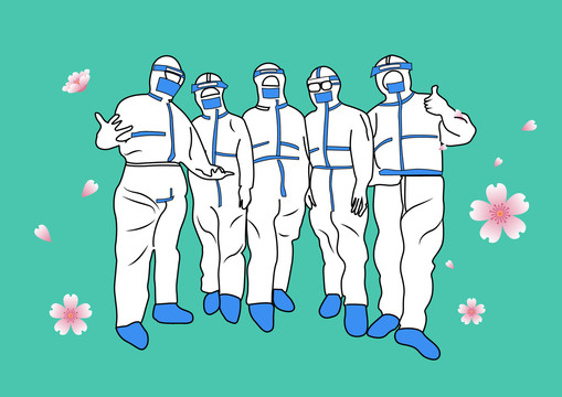 新型冠狀病毒肺炎矢量插畫