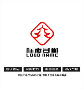 古建筑飛鳥logo