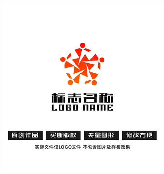 人才培训标志健康logo