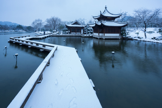 杭州湘湖雪景