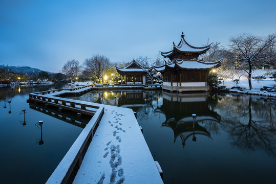 杭州湘湖雪景