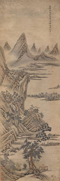 明代文伯仁靈巖山圖軸