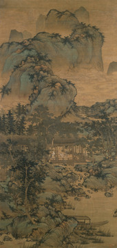 元代盛懋山居納涼圖