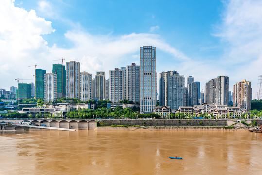 重庆山城江北区城市建筑风光