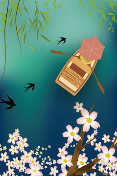 春天節(jié)氣矢量唯美插畫