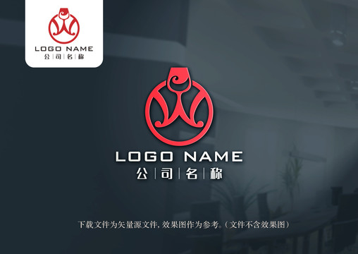 W葡萄酒logo