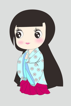 卡通女孩可愛小女孩女孩插畫