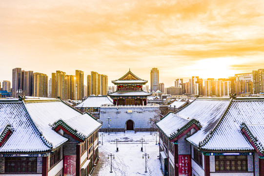 天津鼓楼雪景