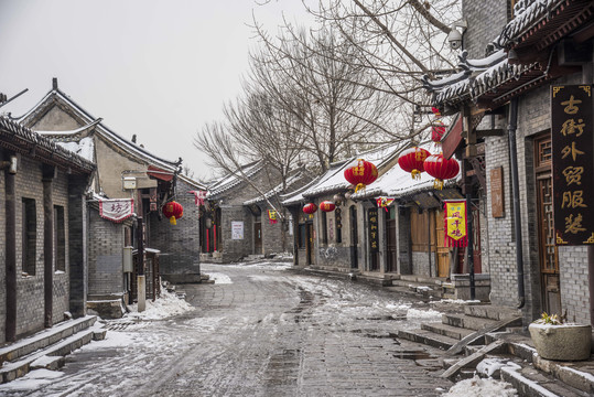 山东青州古城景区雪景