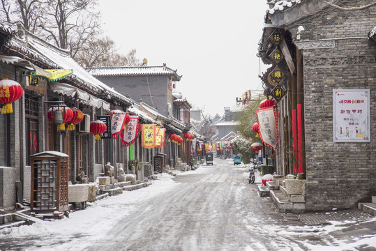 山东青州古城景区雪景