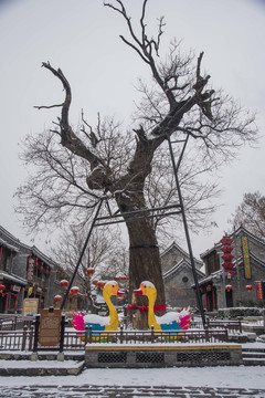 山东青州古城景区雪景