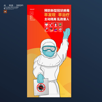 新型冠状病毒防治宣传海报