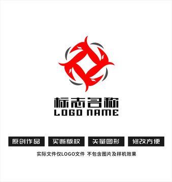 Y字母旋转X飞鸟logo