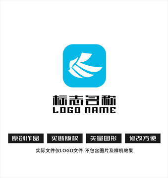 K字母标志飞翔logo