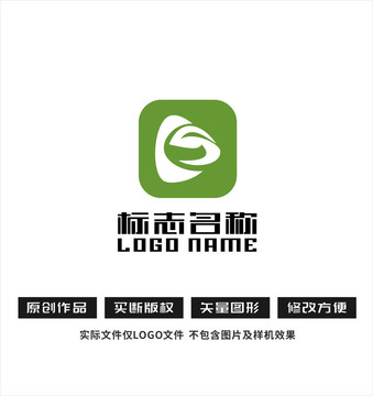 e字母标志叶子视频logo