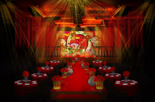 红色喜庆中式婚礼