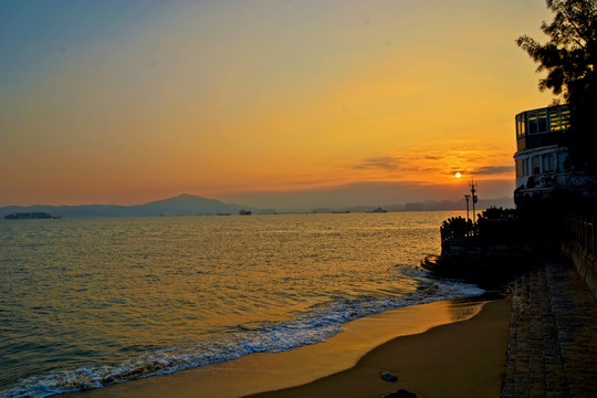 海滨黄昏美景