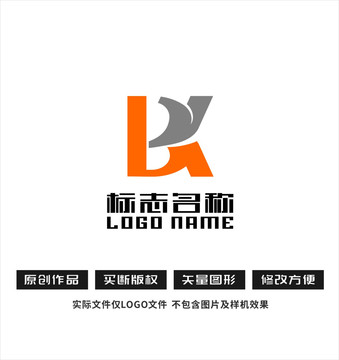 YK字母BK标志飞鸟logo