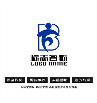 FB字母BF标志人logo