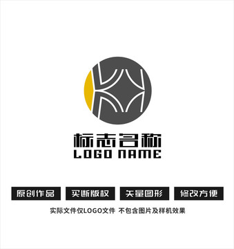 K字母标志合作logo