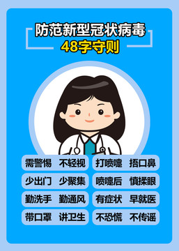 預(yù)防新型冠狀病毒48字守則