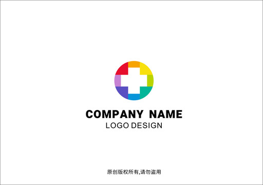 彩色醫(yī)療十字logo