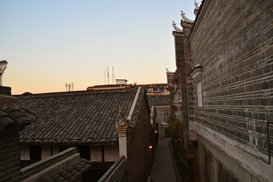 古建筑黄昏风景