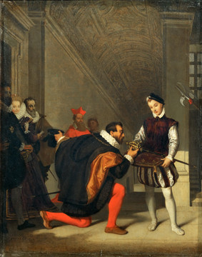 让·奥古斯特·多米尼克·安格尔唐佩德罗亲吻亨利一世的宝剑