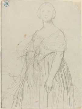 让·奥古斯特·多米尼克·安格尔穆特西夫人肖像素描