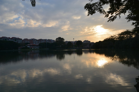 泉州西湖黄昏风景