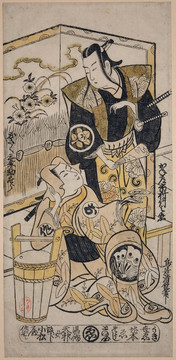 鳥居清信武士和婦女