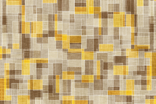黄色几何布纹地毯